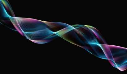 Papier Peint photo Vague abstraite Image abstraite colorée géométrique en spirale. Image conceptuelle sous forme de code génétique ADN.