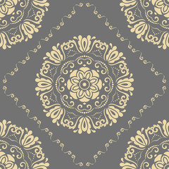 Classic seamless golden pattern. Damask orient ornament. Classic vintage background