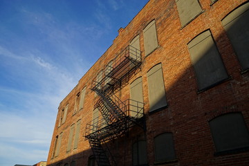 Fototapeta na wymiar Facade of an Industrial Building in the USA