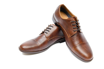 Brown shoes isolated on white background