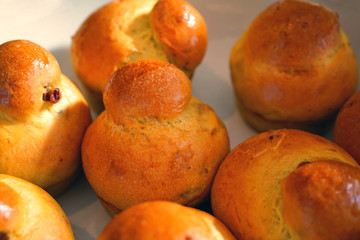 Freshly baked French brioches pastries