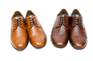 Brown shoes isolated on white background