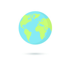 Flat planet Earth icon. Vector illustration for web banner, web and mobile, infographics.
