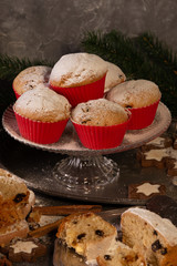 Beautiful christmas concept with sweets and accessories