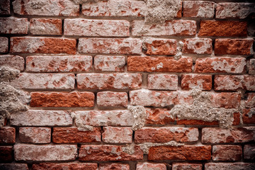 Obraz premium Red old vintage brick wall texture grunge