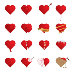 Hearts icon set. Vector.