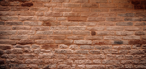 Red old vintage brick wall texture grunge