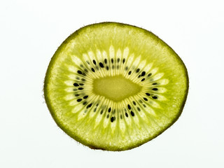 Thin slice of kiwi fruit