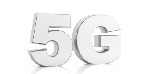 5G High speed network connection wifi isolated against white background. 3d illustration