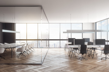 Contemporary glass office interior