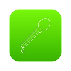 Pipette icon green vector isolated on white background