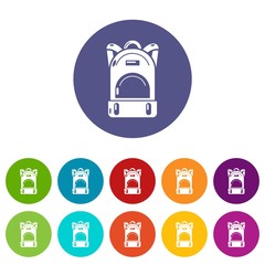 Haversack icons color set vector for any web design on white background