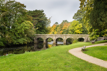 Fototapeta na wymiar Antrim Castle Gardens Stone Bridge Northern Ireland