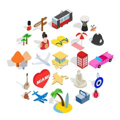 Discover icons set. Isometric set of 25 discover vector icons for web isolated on white background