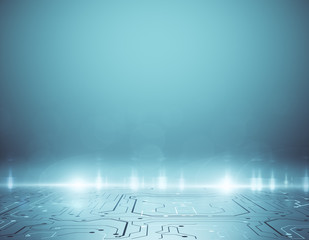 Blue circuit background