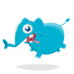 funny cartoon illustration of a funny elephant