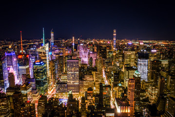 Naklejka premium New York City landscape in evening