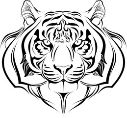 decorative pattern with head of a tiger