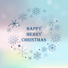 Vintage Christmas hand drawn card holiday happy new year background illustration.