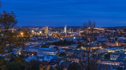 Obraz premium View of Brno from Spilberk Castle at night