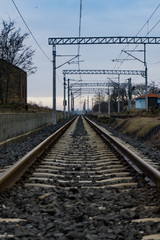 Fototapeta na wymiar old train station railway 
