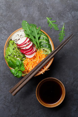 Poke bowl with vegetables