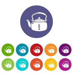 Kettle break icons color set vector for any web design on white background