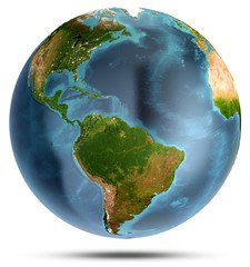 Fototapeta premium South and North America. 3d rendering