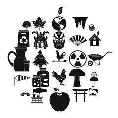 Green icons set. Simple set of 25 green vector icons for web isolated on white background