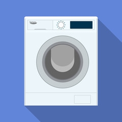 Wash machine icon. Flat illustration of wash machine vector icon for web design