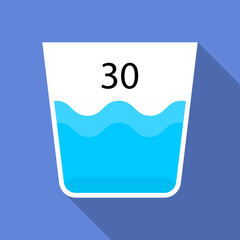 Wash at 30 degrees icon. Flat illustration of wash at 30 degrees vector icon for web design