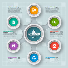Abstract 3D Paper Infographics. Business template .Vector illustration