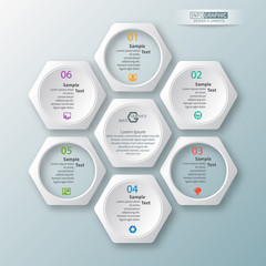 Abstract 3D Paper Infographics. Business template .Vector illustration