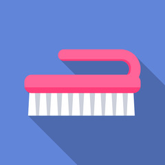 Cleaning hand brush icon. Flat illustration of cleaning hand brush vector icon for web design