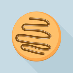 Sweet biscuit icon. Flat illustration of sweet biscuit vector icon for web design