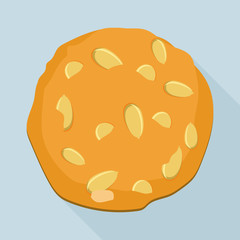 Sunflower seed cookie icon. Flat illustration of sunflower seed cookie vector icon for web design