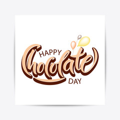 Hand drawn Happy chocolate day typography lettering