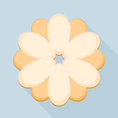 Flower cookie icon. Flat illustration of flower cookie vector icon for web design