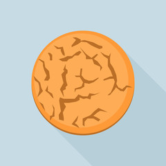 Homemade cookie icon. Flat illustration of homemade cookie vector icon for web design