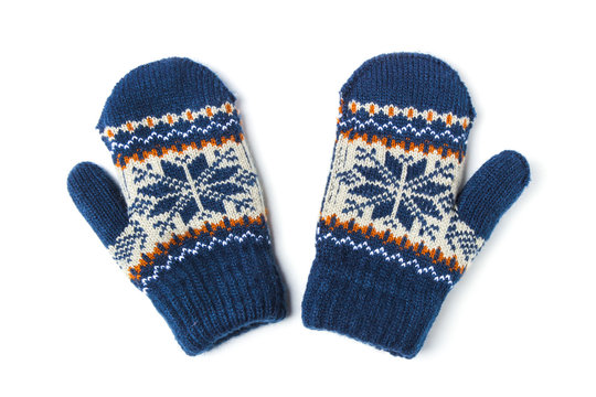 Children's knitted mittens