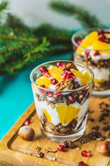 Delicious healthy holiday breakfast concept.