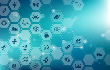 science concept / various scientific research fields / science education - vector illustration © j-mel