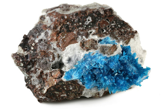 cavansite from Aurangabad, India isolated on white background