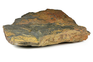 iron ore from Oued Zem, Morocco isolated on white background