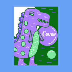 cute dinosaur illustration as vector for baby tee print - Vector