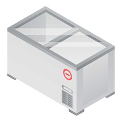 Ice cream freezer icon. Isometric of ice cream freezer vector icon for web design isolated on white background