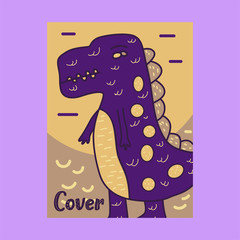 cute dinosaur illustration as vector for baby tee print - Vector