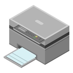 Office printer icon. Isometric of office printer vector icon for web design isolated on white background