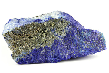 madani lapis lazuli from Badakhshan province, Afghanistan isolated on white background