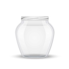 Empty glass jar. Vector illustration. 